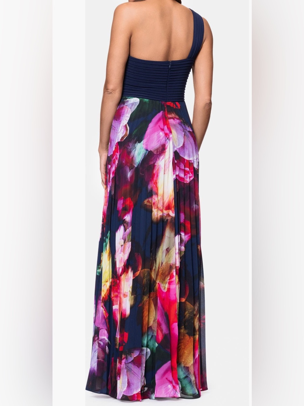 Xscape Evenings One Shoulder Mixed Media Chiffon Gown. Size 6 Women #475 - Picture 3 of 12